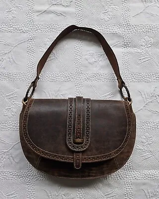 Tanner Krolle London Women Brown/black Thick Hide/suede Leather Shoulder Handbag • £114