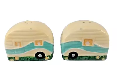 Camper Salt And Pepper Shaker Set Classic Hand Painted • £13.46