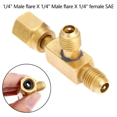 T-Type Adapter 1/4X1/4X1/4  Add Gauge Deep Vacuum Pump Manifold NPT/Flare HVAC • $11.32