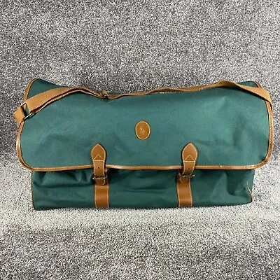 $26.95 • Buy Vintage Ralph Lauren Polo Green Brown Canvas Leather Large Duffle Travel Luggage