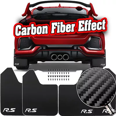 R.S Carbon Fiber Mud Flaps Splash Guards Car Trunk Wheel Fender Liner Universal • $22.96