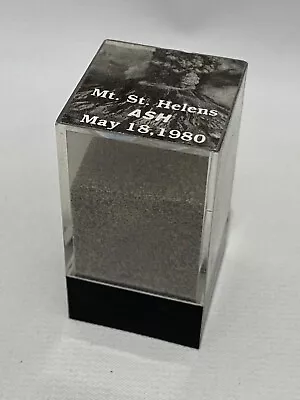 Genuine Mt. St. Helens Volcano ASH May 18 1980 In Plastic Display Case 2.5  Tall • $14.95