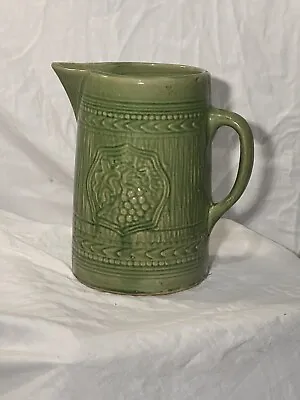 Authentic 1920s McCoy Green Pottery Pitcher W/ Grapes • $45