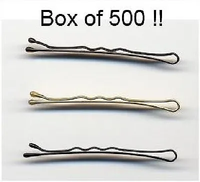 500 X 2  Waved Hairdressing Salon Hair Grips Clips Kirby - Black Blond Or Brown • £9.99