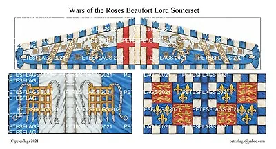 28mm Medieval Wars Of The Roses Flags Beaufort Duke Of Somerset Lancastrian  • £4