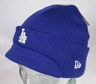 Los Angeles Dodgers New Era Billed Blue Winter Cuffed Adult Logo Beanie Hat NWT • $22.99