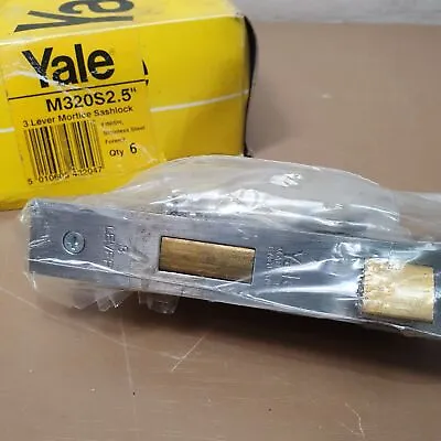 NEW Yale M320S 3 Lever Mortice Sashlock Stainless Steel 64mm 2 1/2'' • £14.99