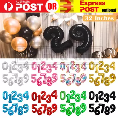 32'' 0/1/2/3/4/5/6/7/8/9 Number Foil Balloon Birthday Party Decoration Wedding • $2.98