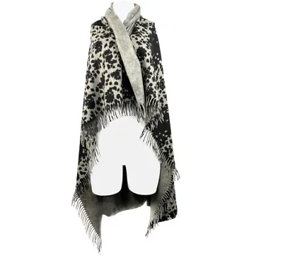 Gianni Versace Grey And Black Leopard Animal Print Cover Up Throw Blanket • $1200