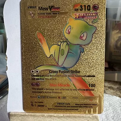 Mew VMAX Rainbow Gold Foil Pokemon Fan Art Card • $3.14