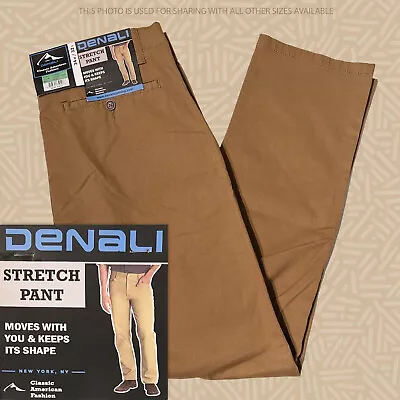 Denali Men's Classic Stretch Pants Elastic Waist Straight Desert Camel D721324 • $29.99