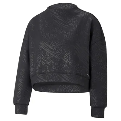 Puma Fashion Luxe Embossed Crew Neck Sweatshirt Womens Black  52238901 • $19.99