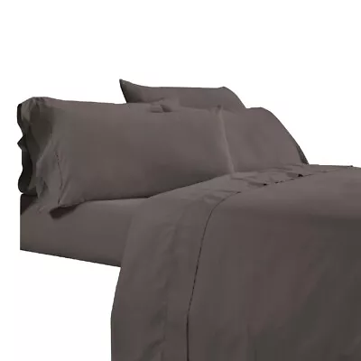 Minka 6 Piece Full Bed Sheet Set Soft Antimicrobial Microfiber Dark Brown- • $86.92