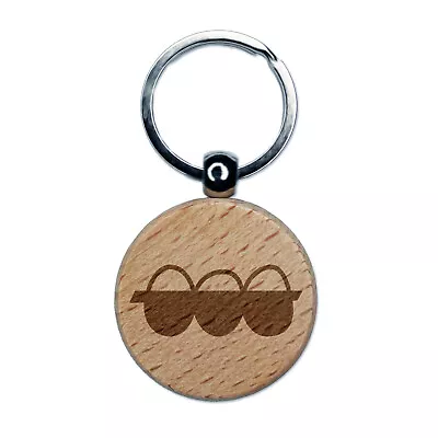 Egg Crate Doodle Engraved Wood Round Keychain Tag Charm • $9.99