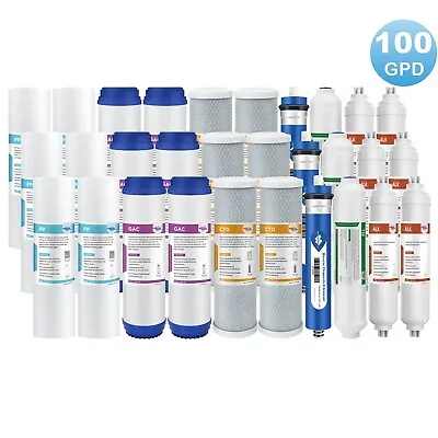 6-Stage 100GPD RO PH Alkaline Reverse Osmosis System Water Filter 1/2/3-Year Set • $86.99