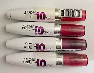 4-Pack NEW Maybelline SuperStay 10 Hr Lip Stain Gloss Coral Ruby Berry Brown • $26.99