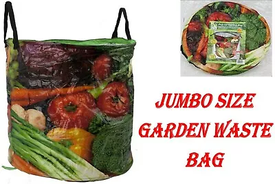 Heavy Duty Garden Design Printed Jumbo Pop-Up Grass Cutting Waste Vegetable Bag • £14.99