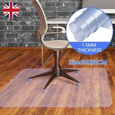 £8.69 • Buy Non Slip Office Chair Desk Mat Floor Computer Carpet Protector PVC Plastic Clear