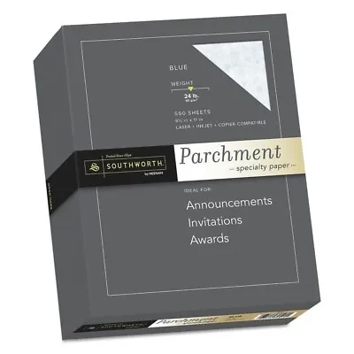 Southworth Parchment Specialty Paper 24 Lb 8.5 X 11 Blue 500/ream New • $29.95