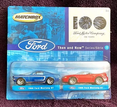 2002 MATCHBOX THEN And NOW SERIES 1  FORD  100 YRS ANNIV  68 & 99 MUSTANG GT • $13.50