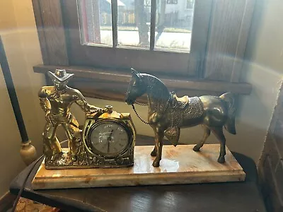 Vintage United Cowboy And Horse Clock • $92
