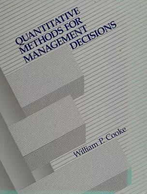 Quantitative Methods For Management Decisions Hardcover W. P. Coo • $7.90