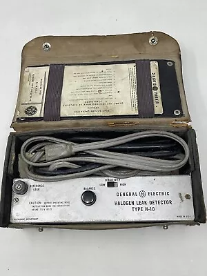 Vtg General Electric Halogen Leak Detector Type H-10 W/ Manual & Case - Usa • $39