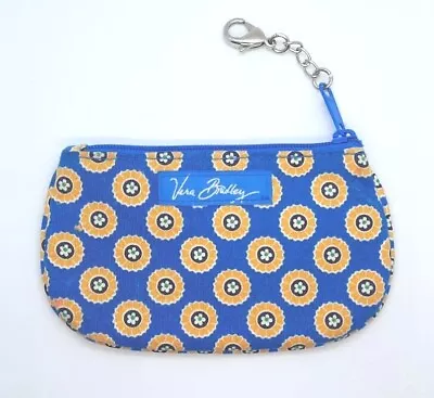 Vera Bradley RIVIERA BLUE Retired Zip Close Coin CC & ID Case Purse Accessory • $13.49