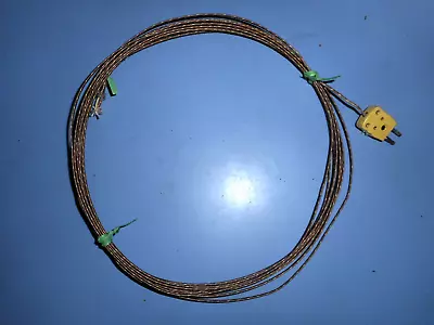 Type K Thermocouple Wire W/ Female Mini Connector (flat Prongs) 8 Ft Long • $10