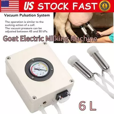 Portable Goat Machine 6L Stainless Steel Electric Automatic Pulsation Milker 20W • $128.24