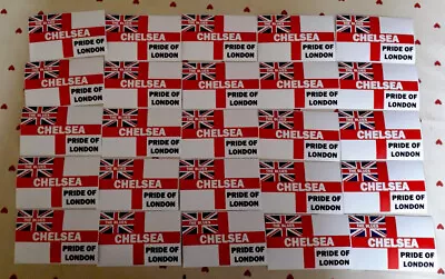 Pack Of 25 X Chelsea FC Stickers - Flag Scarf Shirt Badge Print Hat Programme • £3.99