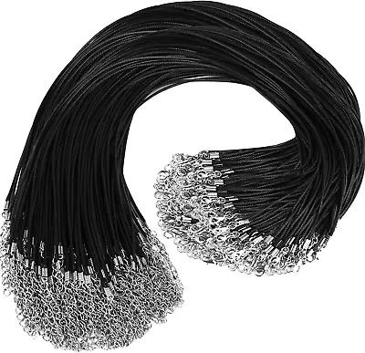 100PCS 18'' Leather String Charms Necklace Cords Wholesale Rope Bulk Lot Cords • $11.75