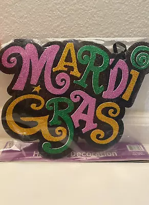 Mardi Gras/Carnival/Masquerade Party Glitter Hanging Decoration 10.5 X8  • $2.49