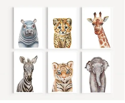 £3.60 • Buy Safari Animal Nursery Prints, Bedroom Wall Art, Pictures, Nursery Decor 