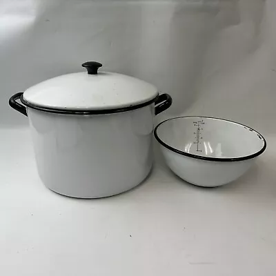 Vollrath Ware 15 Cup Pot And 7 Cup Bowl Enamel • $29.99