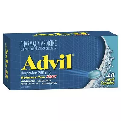 Advil Ibuprofen 200mg Liquid Capsules Quickly Relieves Pain Fast 40 Capsules • $22.95