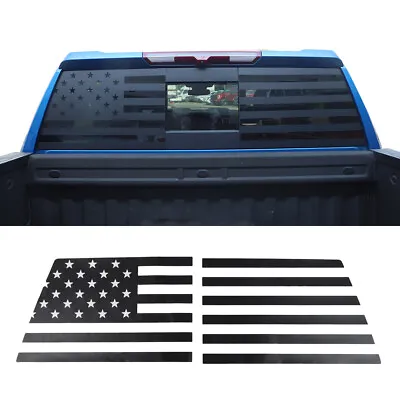 US Flag Rear Window Sticker Decal Trim For Chevy Silverado 19+ Black Accessories • $27.99