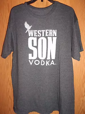 WESTERN SON VODKA Gray XL T Shirt Bartenders Booze Beer • $13.12