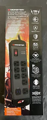 Monster Cable Pro MI 8-Outlet Surge Protector With USB 15 Ft Cord NIB • $50