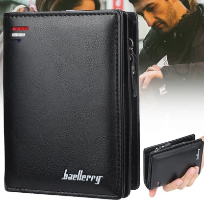 $13.98 • Buy Men's Leather RFID Wallet Designer Card ID Protection With Zipper Coin Purse AU