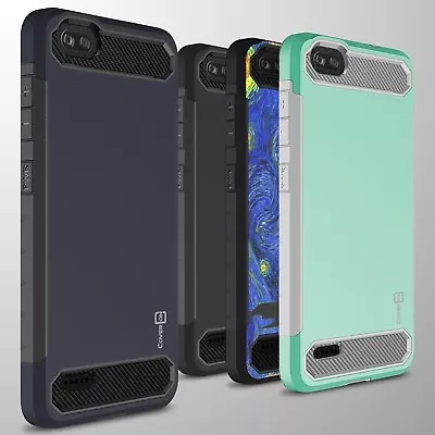 For ZTE Blade Force / Blade X Case - Hard Armor Cover With Carbon Fiber Look • $5.49