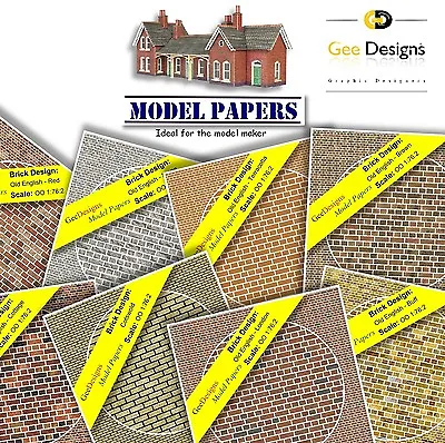 £5.99 • Buy Self Adhesive Sheets Model Railway Brick Paper 00 Scale Gauge 1:76:2 4mm