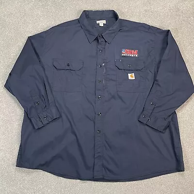 Carhartt Shirt Adult 4XL XXXXL Blue Work Wear Outdoors Utility Chore WIP Mens • £26.99