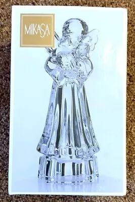 Mikasa Angelic Harmony Clear Crystal Angel Holding Lamb Figurine 7 1/4  Germany • $19.99