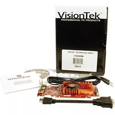 VisionTek Radeon 7750 SFF 1GB DDR3 3M (2x HDMI MiniDP) • $165.93