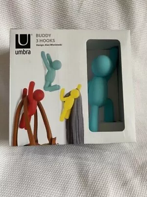 Umbra Buddy Wall Hooks Decorative Wall Mounted Coat Hooks Set Of 3 New Kids • £19.99