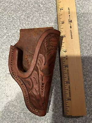 Vintage Holster Hand Carved Leather Small Caliber 22 2532 Small Frame • $4.99