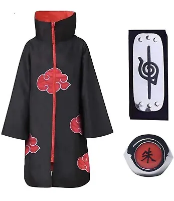 Uchiha Itachi (Akatsuki) Naruto Anime Costume Unisex Adults Kids Size: S • £13.99