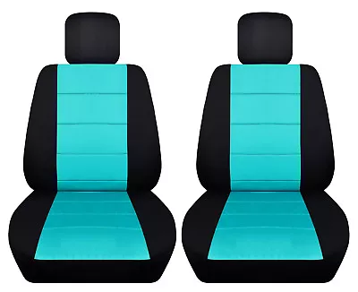 Front Car Seat Covers Black/turquoise Blue W/ladybugbutterfly Fits VW Beetle • $62.55