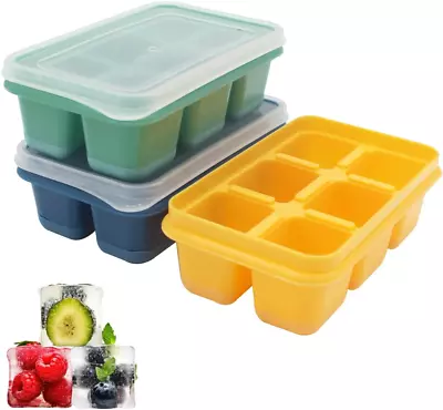 Ice Cube Trays 3 PackMini Size Silicone Ice Cube Maker With Spill-Resistant Rem • $21.99